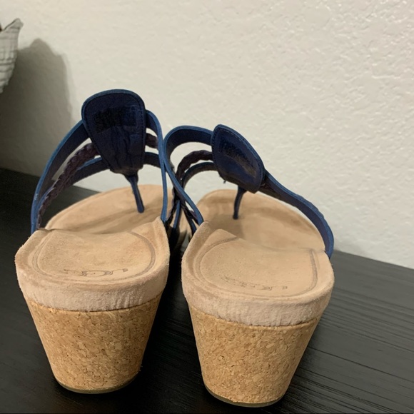 UGGS | 3 Strap Blue Thong Wedge Sandal - Picture 5 of 7
